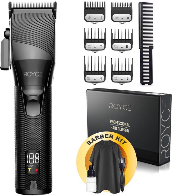 Royce Tondeuse - Professionele Tondeuse - Tondeuse Mannen - Tondeuse hoofdhaar - Haartrimmer - Zwart - Tondeuses - Trimmer Mannen - Draadloos