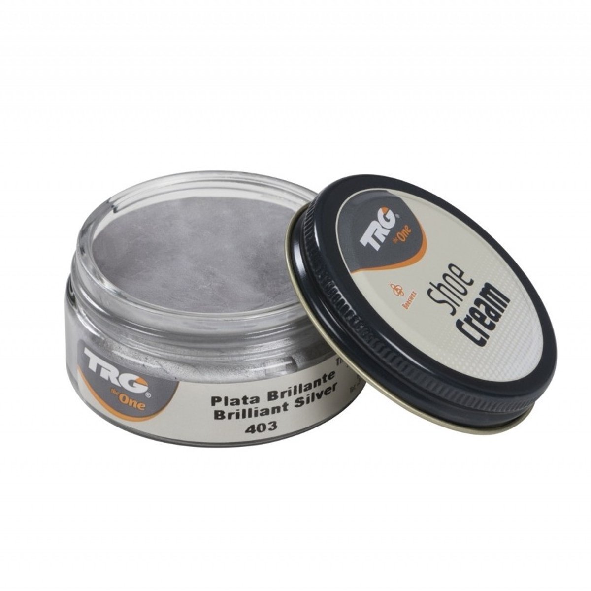 TRG - schoencrème met bijenwas - briljant zilver - 50 ml