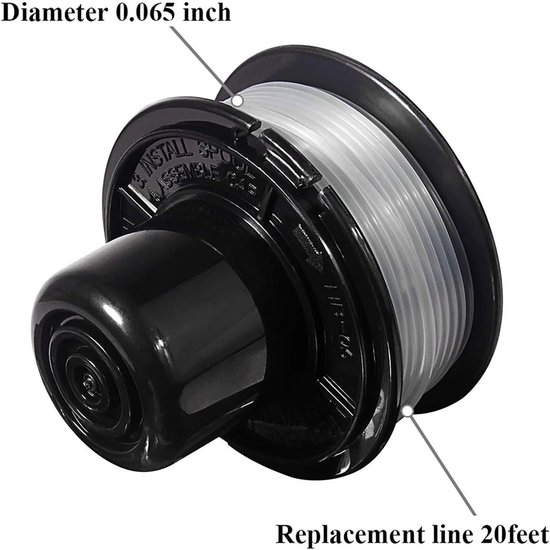 A6226 Spoel met draad compatibel met Black and Decker ST4400 ST4500 ST5000 GL250 GL310 GL360 GL360SB, spoel met draadtrimmer voor Black and Decker A6226 GL360, lang 6 m, diameter 1,6 mm (3+1+1 stuks) van Poweka — afbeelding 5