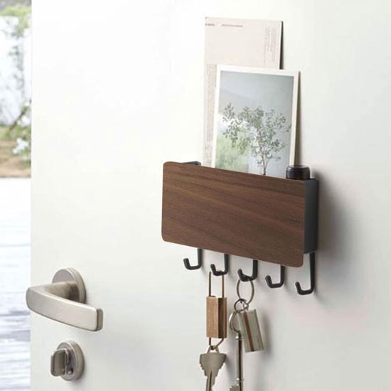Sleutelrek van hout, magnetisch, sleutelbord met onzichtbare magneten, sleutelhouder voor hal en kantoor, wanddecoratie van hout, sleutelhanger 30 cm, Made in Beieren, eiken, 30 cm