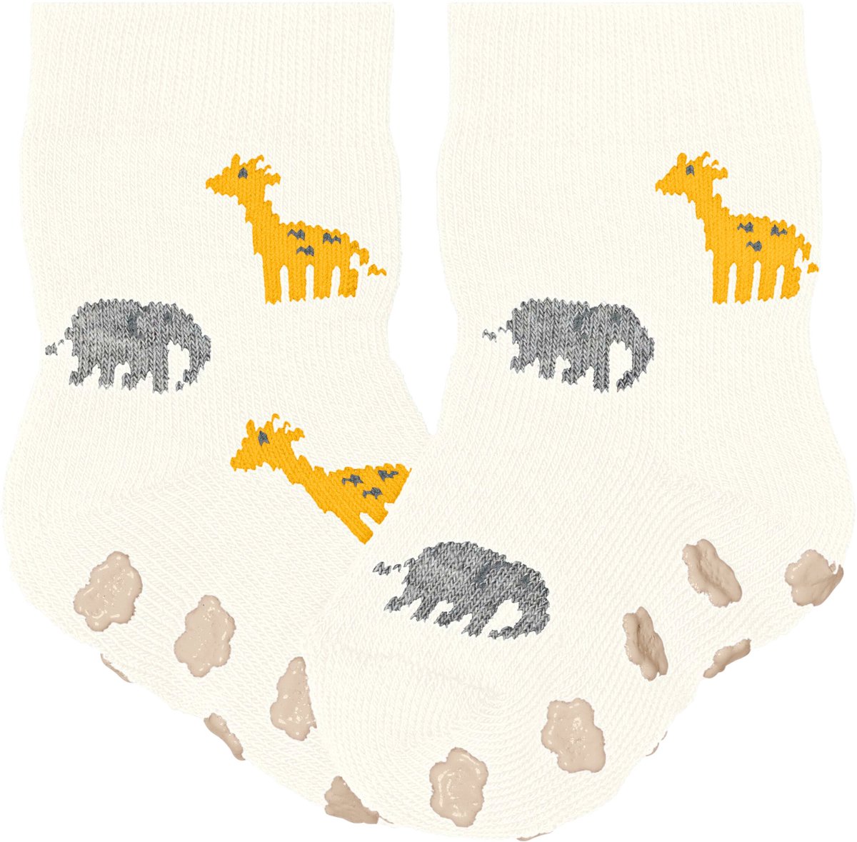 FALKE Summer Animals Noppen op de zool katoen Huissokken baby wit - maat 62-68