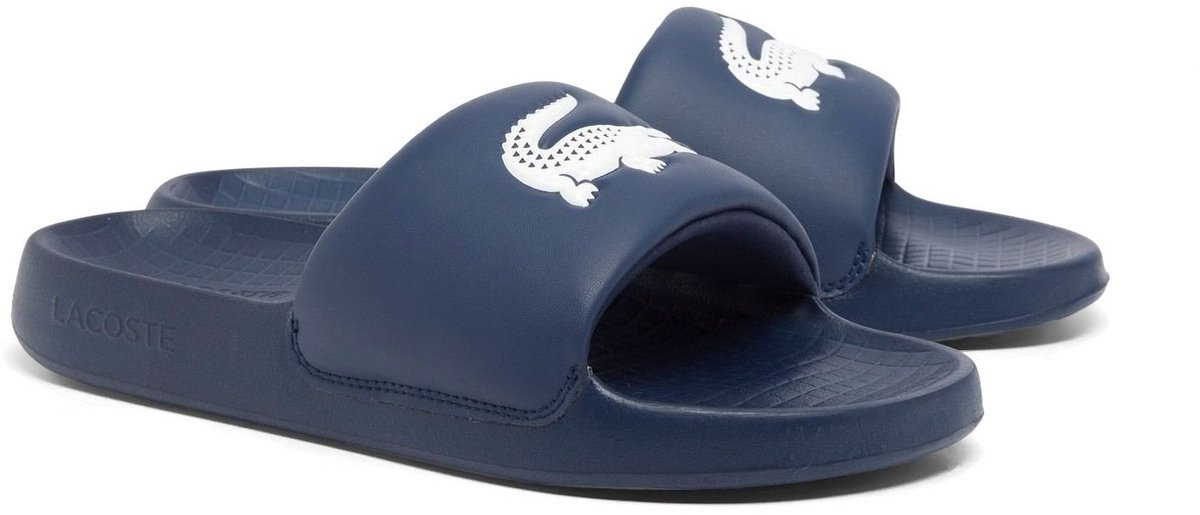 Lacoste SERVE SLIDE 1.0 125 1 CMA NVY/WHT Heren Slippers Marineblauw