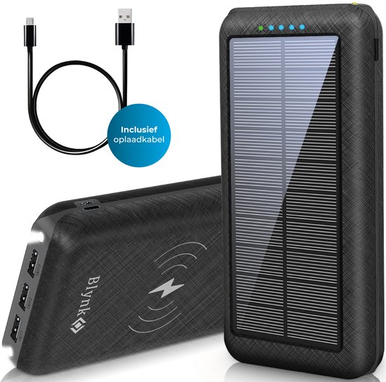 Blynk Solar Powerbank 20.000 mAh Draadloos Zwart - Blynk - €27,95