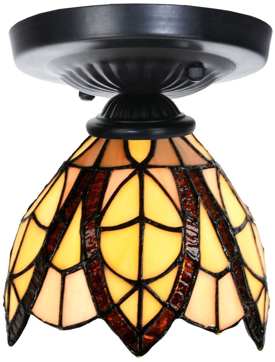 Tiffany plafonnière zwart met Flow Souplesse Small - Art Deco Trade