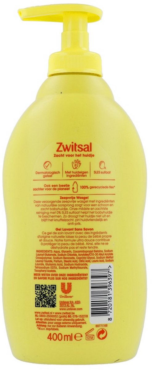Zwitsal - Zeepvrije Wasgel - 400ml van Zwitsal — afbeelding 4