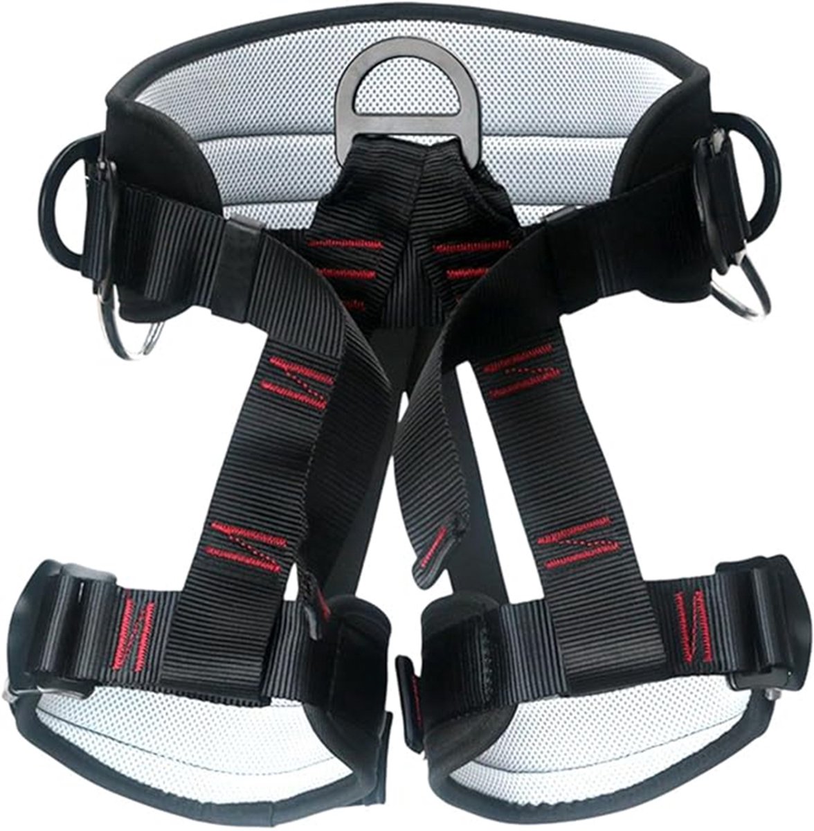 Bedee Half Body Harness - Zwart - Hoge belastbaarheid - Ergonomisch - Ademend en antislip - Geschikt voor hoogtewerk, rotsklimmen en boulderen