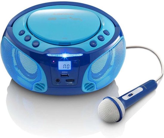 Waar auteursrechten Heup Lenco SCD-650 Karaoke Radio-CD Speler met Licht en Microfoon Blauw | bol.com