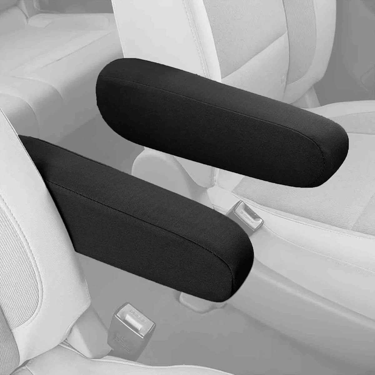 Universele stoelarmleuninghoes voor auto - afneembare armleuninghoes - 2 stuks - zwart