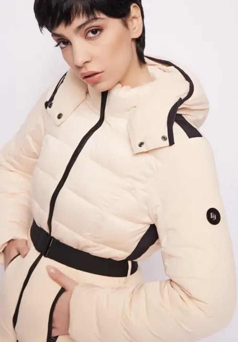 GAUDI - Long Nylon Down Jacket Macadamia - Maat : 48