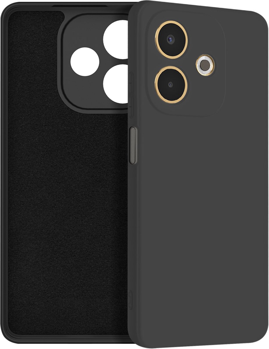 Avizar Hoesje Geschikt voor Oppo A5 Pro Bescherming Siliconen Soft-Touch, Zwart