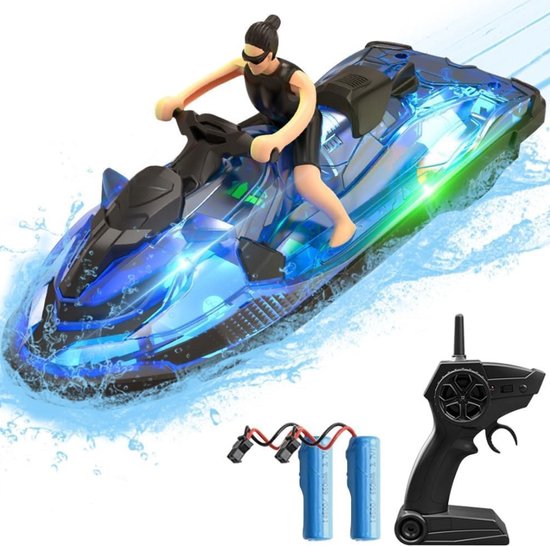 Bestuurbare boot - speedboot - 20-25 km/u - rood, zwart
