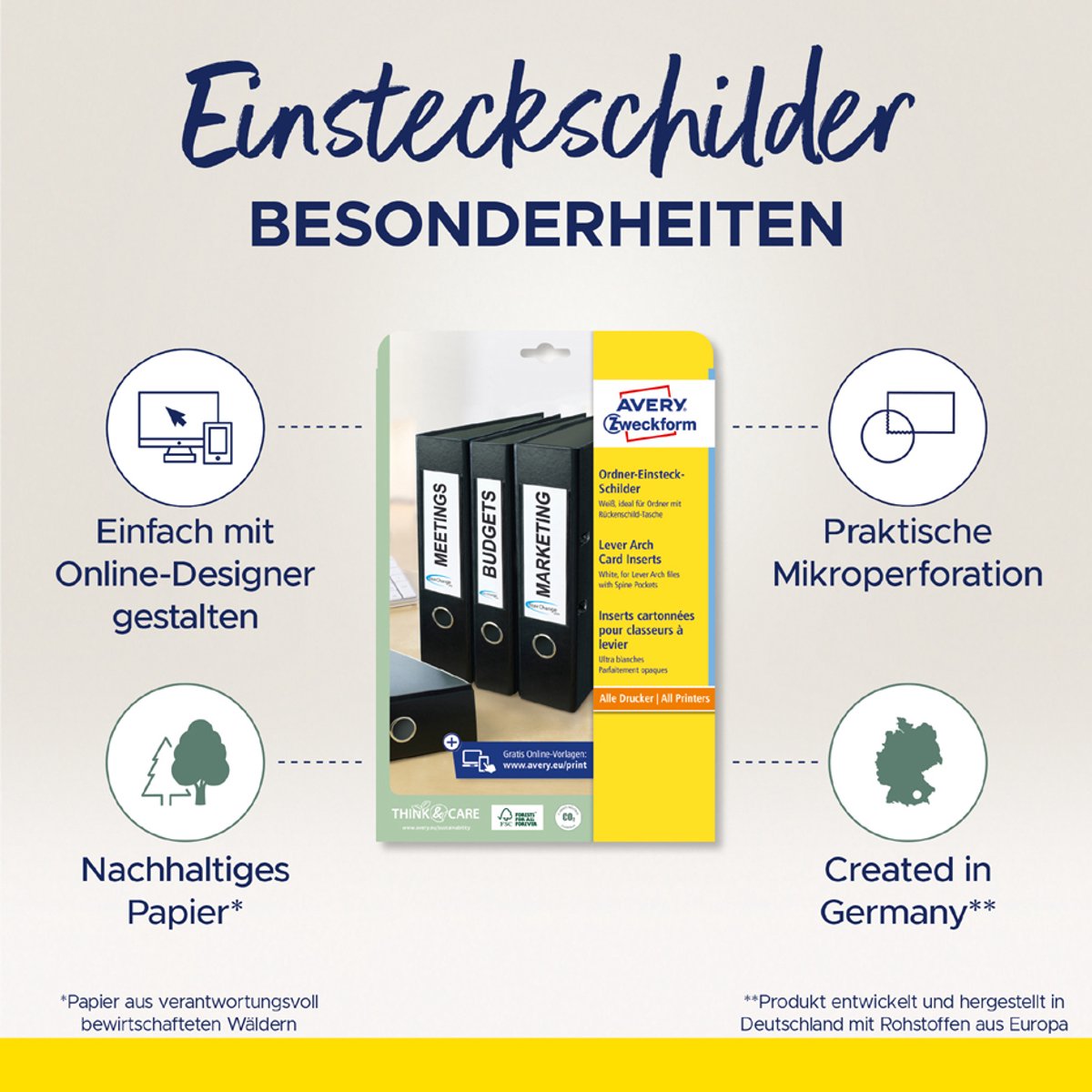 Avery Etiketten voor ordnerruggen thuiskantoor