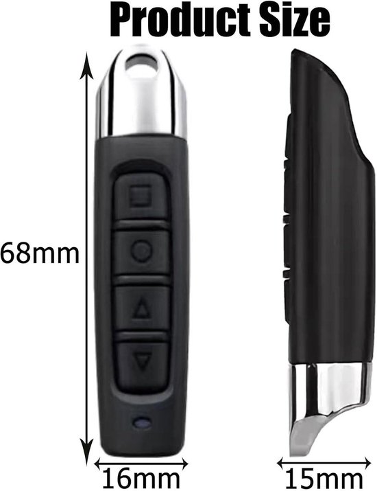 4 Stuks Universele Afstandsbediening Sleutelhanger – 433 MHz, Kloonbaar, Geschikt Voor Garagepoorten, Auto's En Hekken