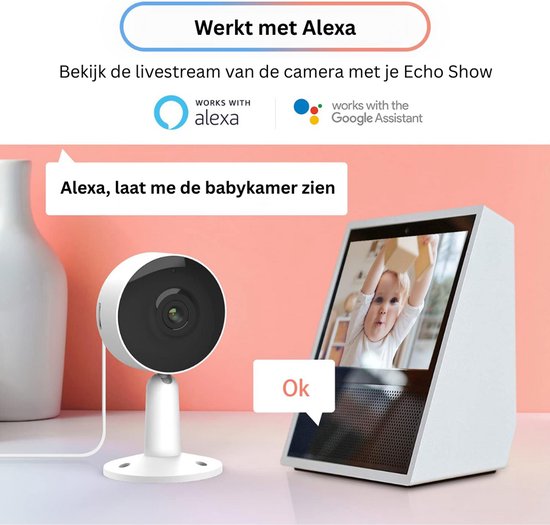 DailySupplies® Hondencamera - Huisdiercamera - Babyfoon met Camera en App - Baby Monitor - Full HD - Wit van Merkloos — afbeelding 3