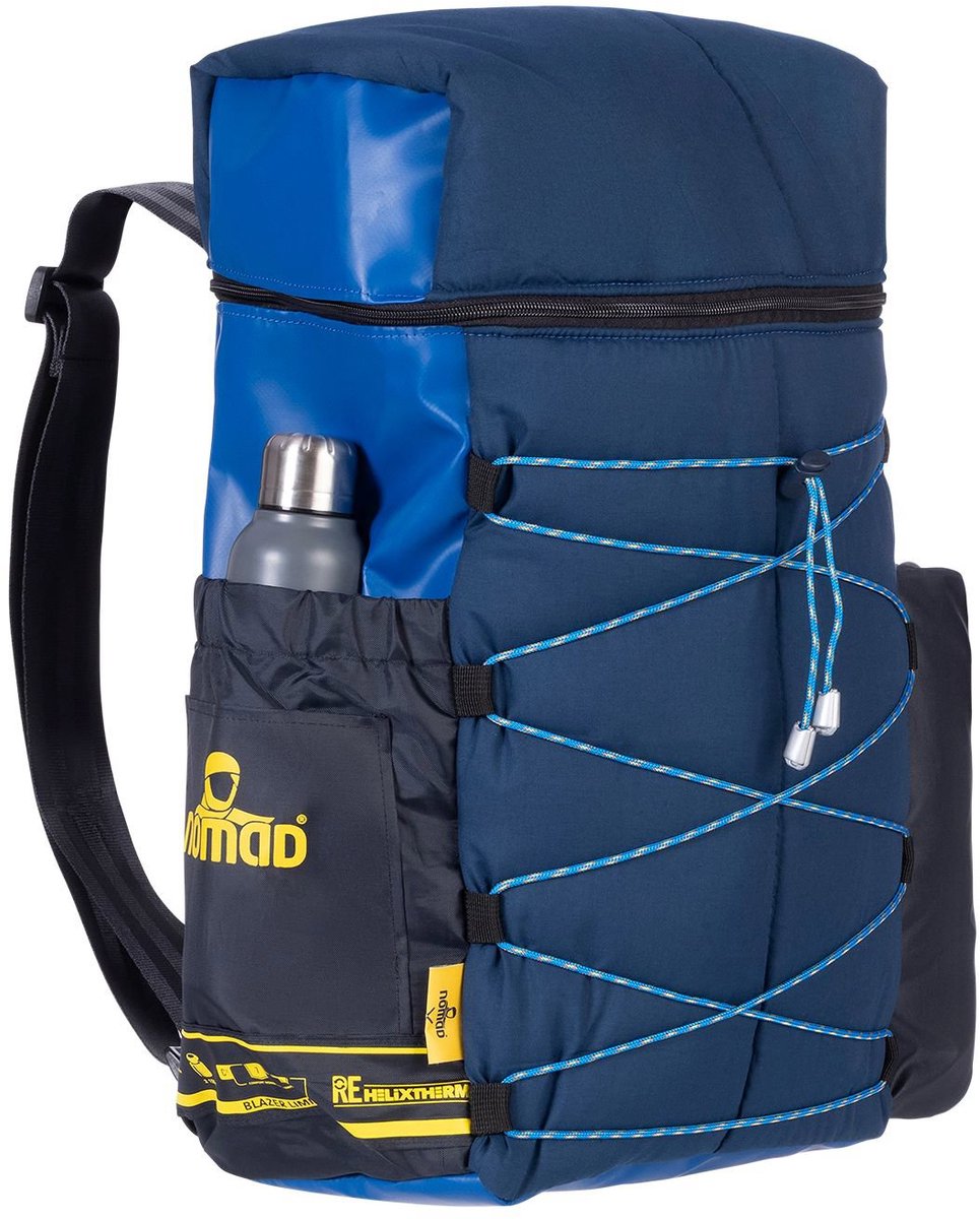 NOMAD® x Fraenck Rugzak | Donkerblauw | 30 liter Upcycled Backpack | Gemaakt van Slaapzak & Bannerdoek | Uniek & Duurzaam | Limited Edition