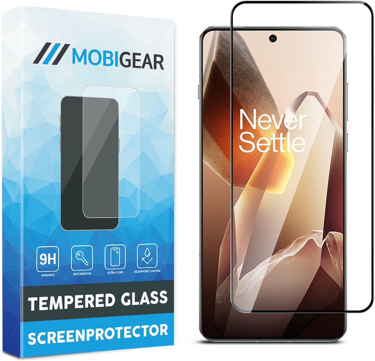 Mobigear Screenprotector geschikt voor OnePlus 13 Glazen | Mobigear Premium Screenprotector - Case Friendly - Zwart