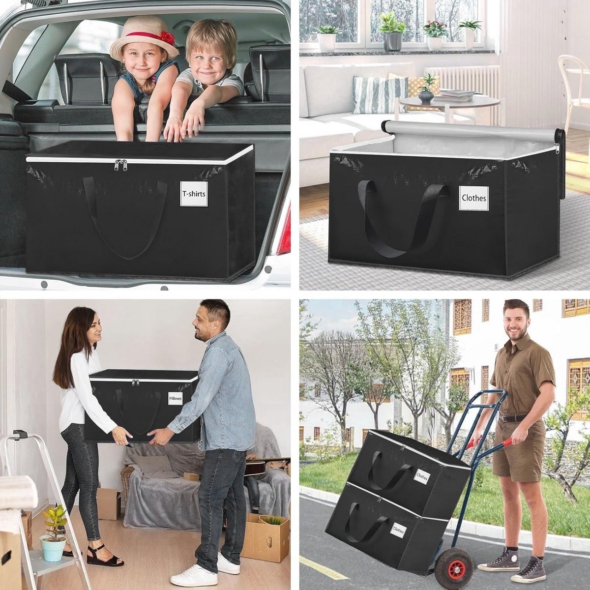 QPFO® Grote Opbergtassen 100L – Set van 6 – Waterdichte Opbergboxen voor Kleding en Dekbedden