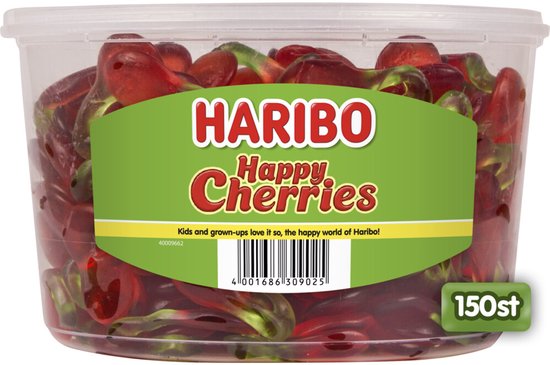 Haribo Happy Cherries - snoep in kersensmaak - 150 stuks silo