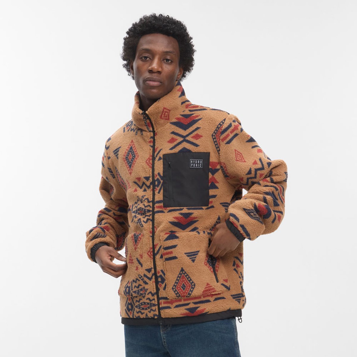 Hydroponic Lobo Pl Fleece Met Volledige Rits Bruin M Man