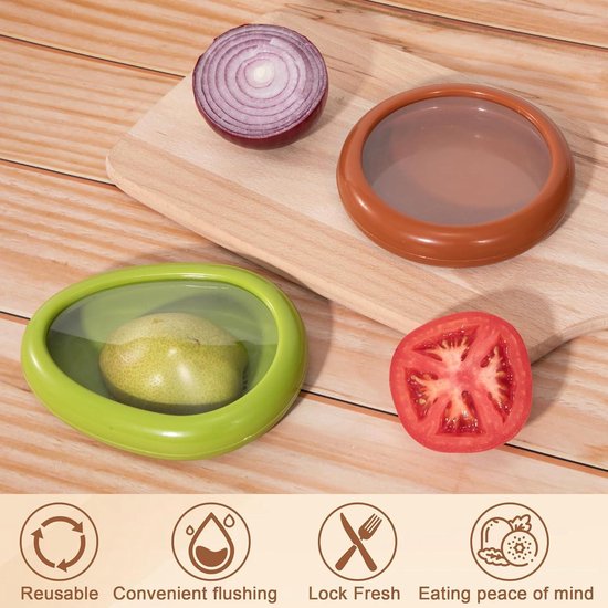 4 Pack Fruit en Groente Opslag Containers Set voor Koelkast, Avocado Saver Ui Opslag Container Tomaat en Citroen Keeper