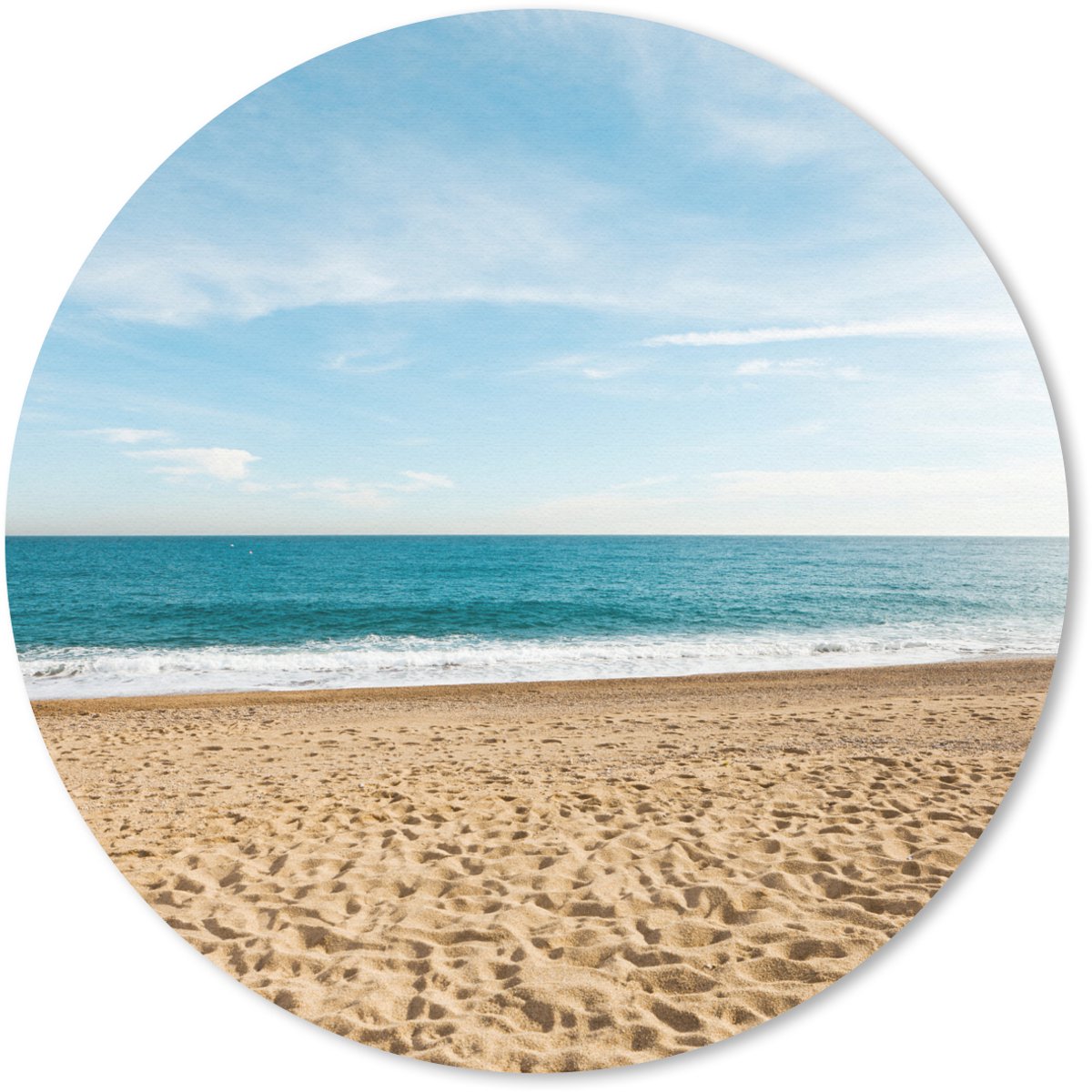 Muismat rond 30x30 cm - Mousepad Strand - Zand - Zee - Ronde muismatten
