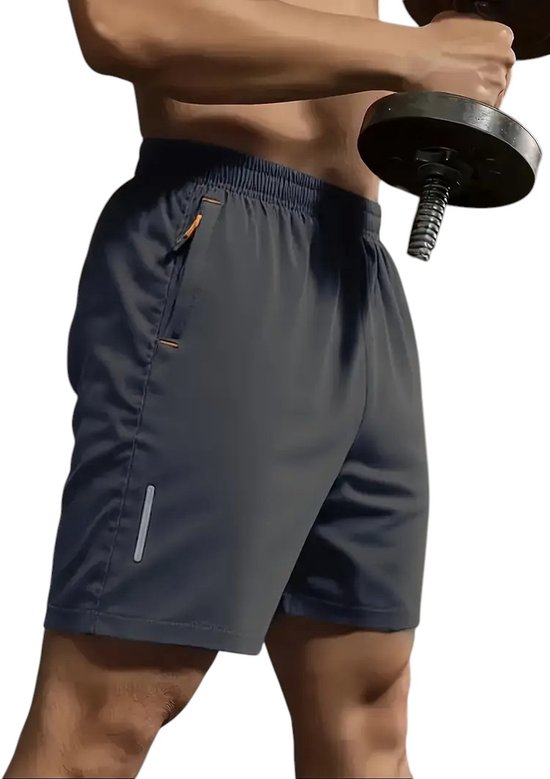 Foto: Apex herenshort met ritszakken fitness sportbroek sneldrogend losse pasvorm met trekkoord en zakken casual meerdere kleuren handige zakken steekzakken met rits donkergrijs grijs maat xxxl maat 3xl