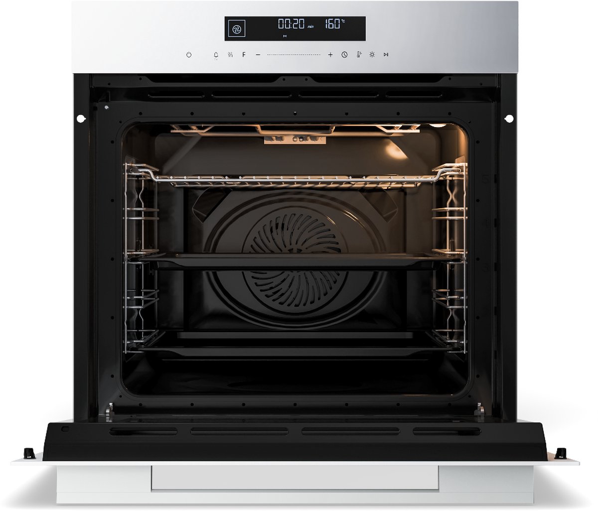 Klarstein Inbouwoven Velaire 74 l elektrische oven, 13 standen, touchbediening, energieklasse A+, geëmailleerde binnenkant, driedubbele beglazing, geïntegreerde enkele oven, 60 cm, mat en glazen design, wit - 74L - voor Keuken – foto 7