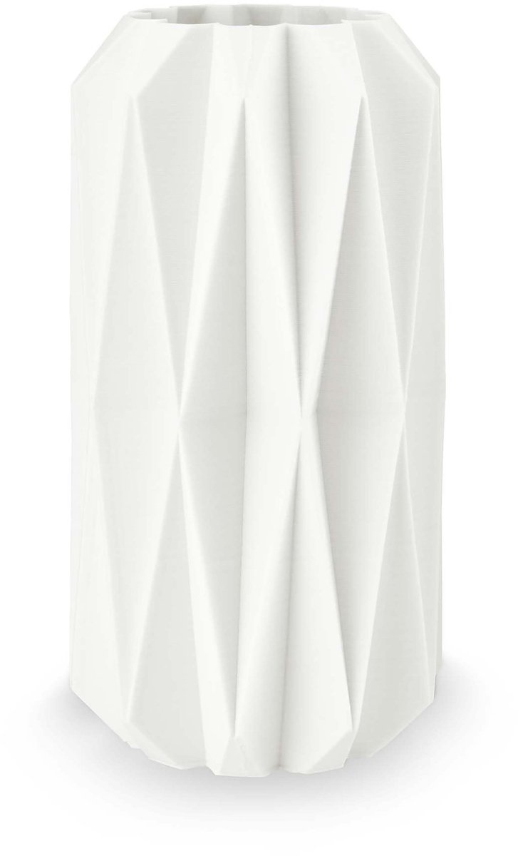 Vaas Diamond - Bloemenvaas van Porcelein - 3D print - 20x27.5cm