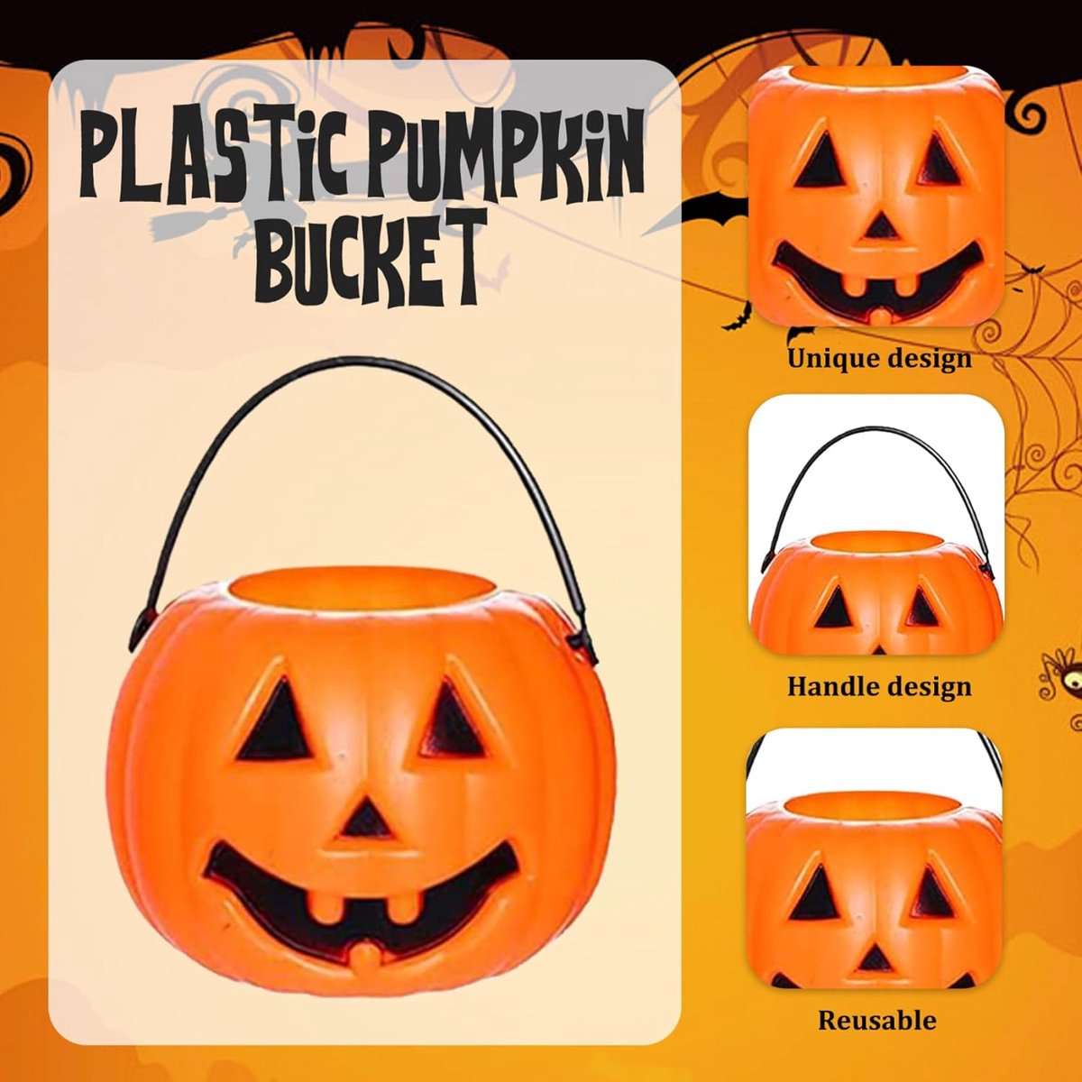 Seau à Bonbons En Forme De Citrouille Halloween - Portable Avec Anse - Pour Garçons Et Filles - Collecte De Friandises - 5