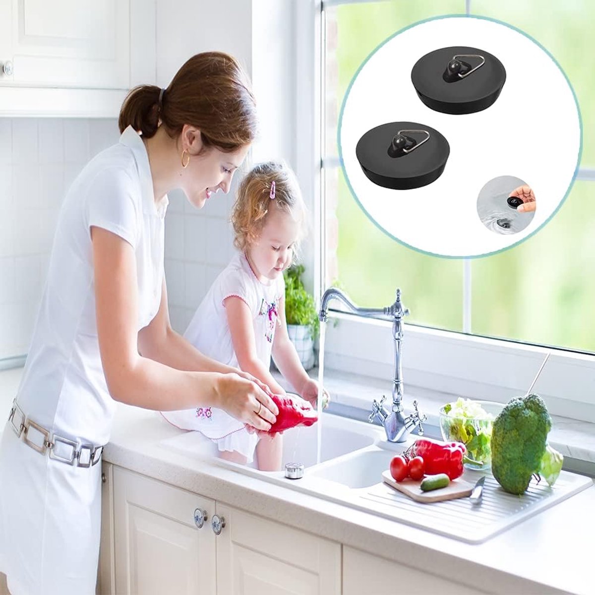 Lowats 8 Stuks Badstop Universal Badstop Rubberen Spoelbakstop Keuken Afvoerstop Set Wit Lowats 8 Stuks Badstop Universal Badstop Rubberen Spoelbakstop Keuken Afvoerstop Set Wit