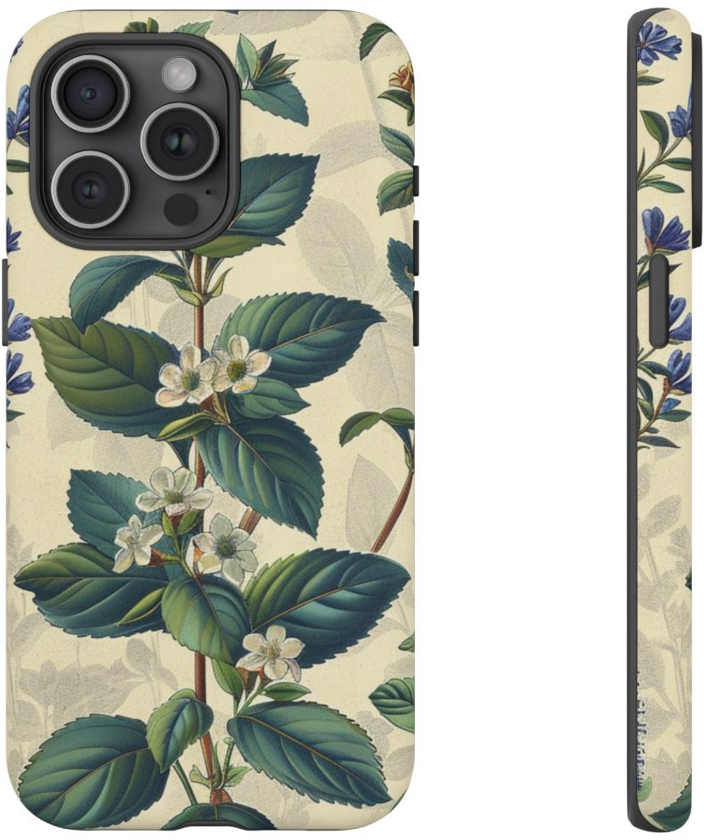 Vintage Botanisch Kruidenpatroon – Telefoonhoesje Geschikt voor iPhone 15 Pro Max
