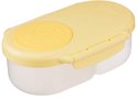 Boîte à goûter b.box jaune avec fond transparent, fermée.