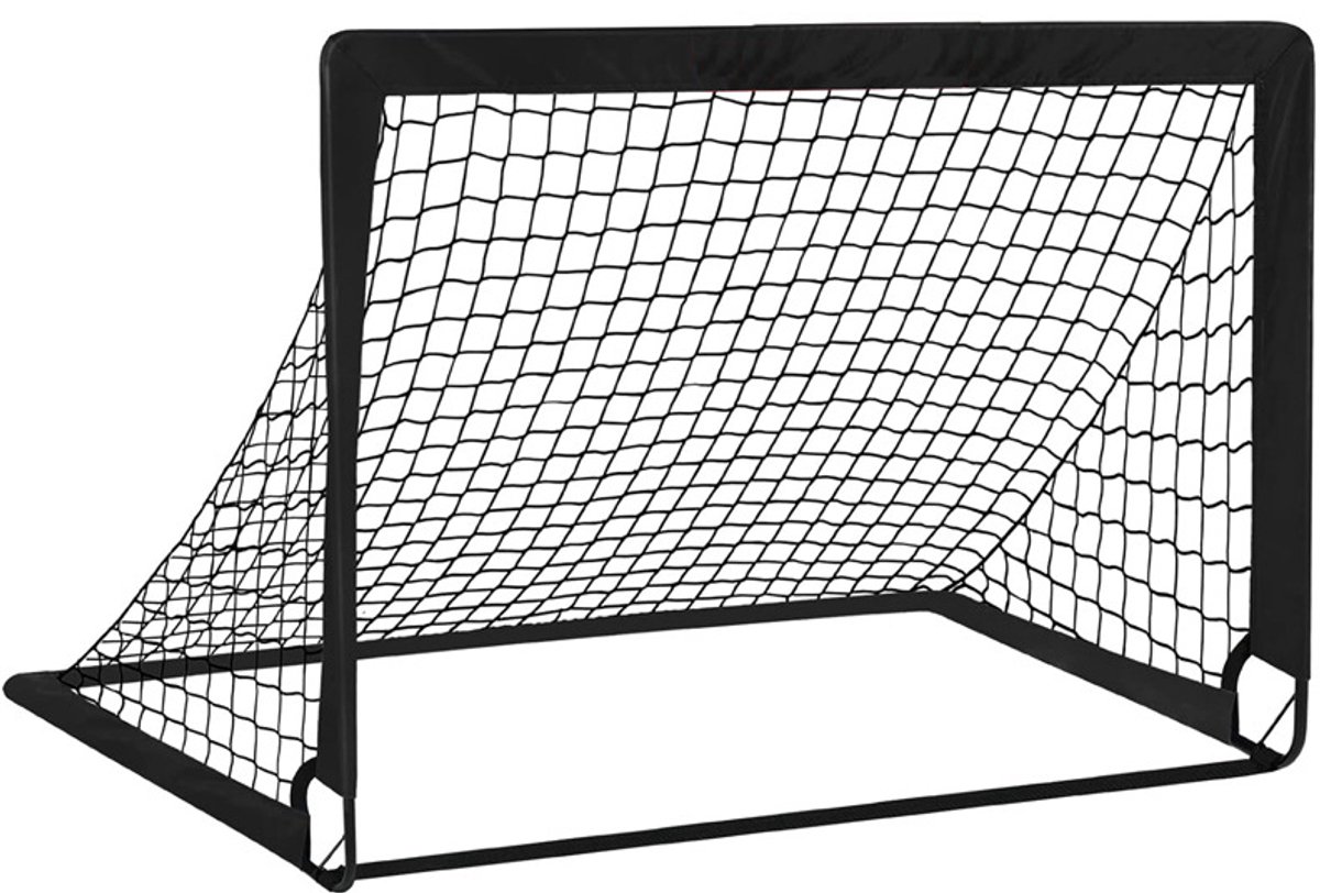 Voetbaldoel - Draagbaar voetbaldoel - Voetbaldoelnet - 4x3 ft - Opvouwbaar voetbalnet - Opvouwbaar voetbaldoel - Geschikt voor gebruik in de achtertuin - Geschikt voor jeugdvoetbaltraining - Zwart