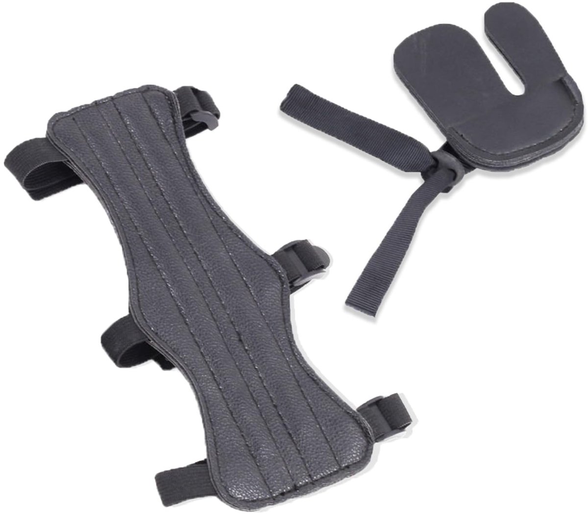 1 Set Archery Arm Guards, Armguard Protector Boogschieten Vinger Tab Boog Arm Vinger Guards met Verstelbare Bandjes Gespen, Lederen Verstelbare Onderarm Pols Protector voor Recurve Compound Boog