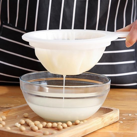2 stuks keukenzeef kunststof 400 mesh - zeef keuken met 8 zelfklevende haken - keukenzeef fijn - extra fijnmazige zeef - fijn nylongaas voor het filteren van yoghurt - melkzuurwijn - honing — afbeelding 2