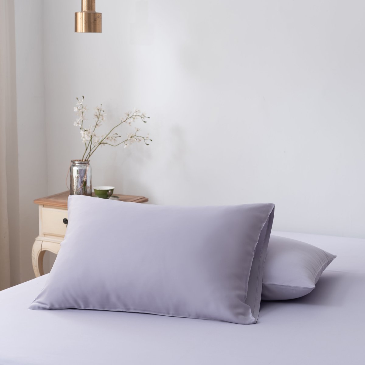 Bamboe kussenslopen Lavender Mist lila 60x70 cm – Set van 2, zacht, ademend & duurzaam | Boomba Bamboo®