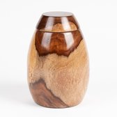 Houten Urn Groot 2,8 liter Bruin Gevlamd Hout - Urn voor Menselijke As - Crematie Urn voor As Volwassenen