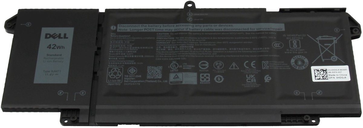 Dell CPL-HDGJ8 Batterij - 42Wh