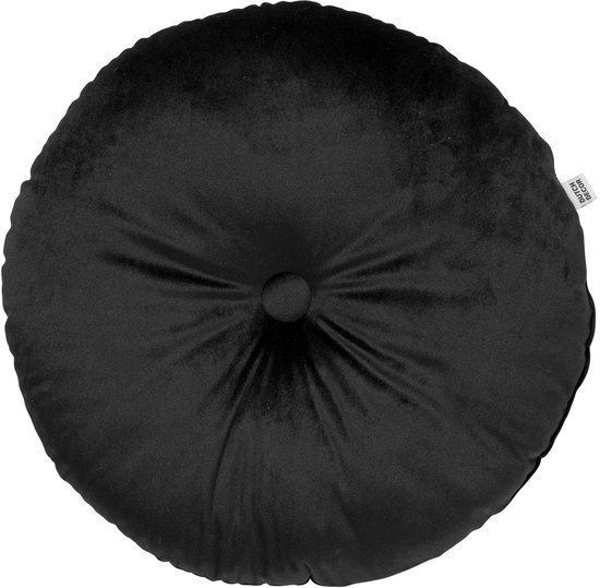 Dutch Decor - Set de 4 coussins décoratifs - Essentials - Anthracite - Zwart - Finn 45x45 + Olly rond - y compris coussins intérieurs - velours