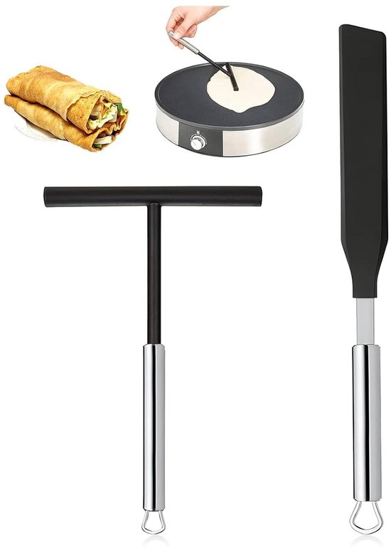 Set en acier inoxydable de haute qualité pour la préparation de crêpes et de crêpes avec Spatules et séparateurs