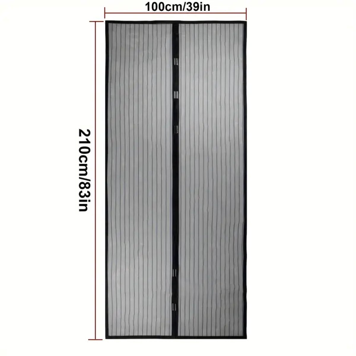 Deluxe Polyester Deurgordijn - Magnetisch Automatisch Sluitend Vliegengordijn - Anti-Muggen Net - Insectenhor -Wasbaar Muggennet - Zwart - 100x210cm Eenvoudige Montage - Zomerproof - Fris & Insectvrij