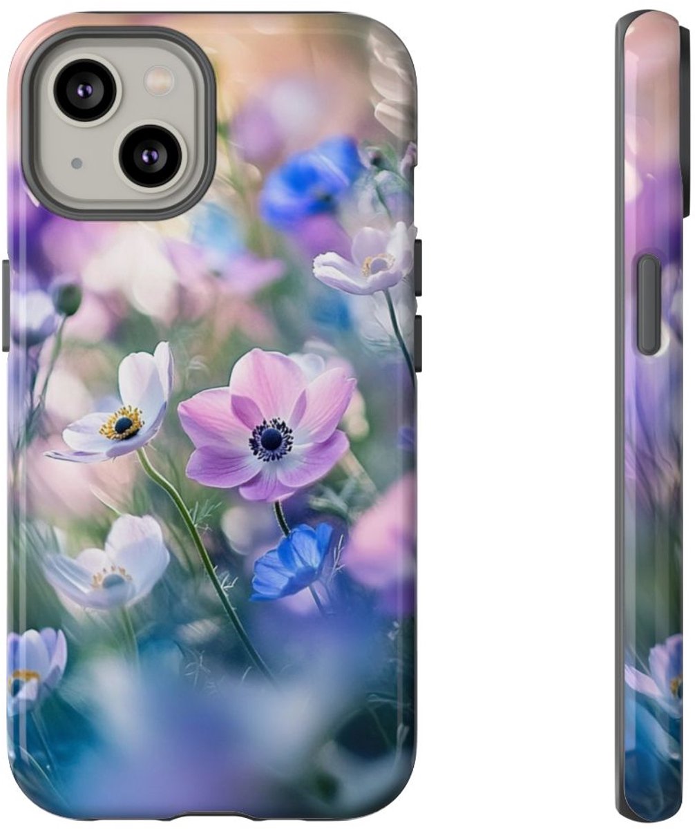 Zachte Pastel Anemoonbloemen – Telefoonhoesje Geschikt voor iPhone 14