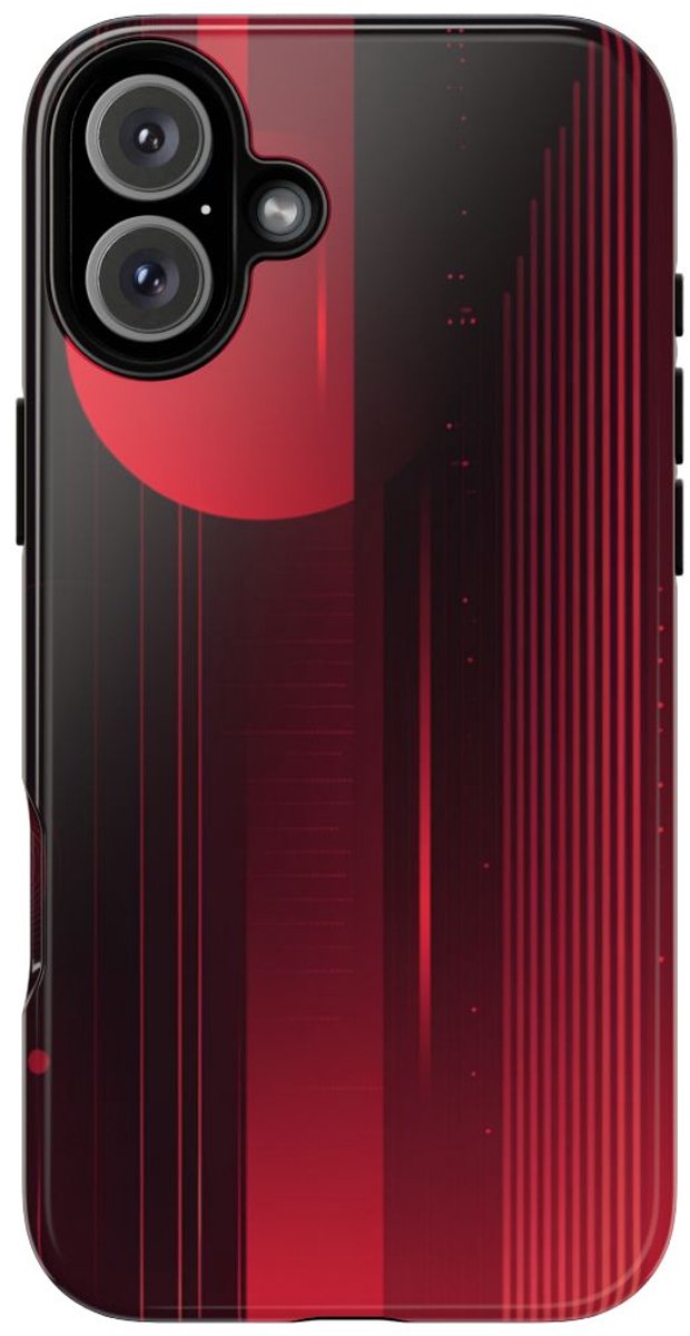 Abstract Rood Geometrisch Ontwerp – Telefoonhoesje Geschikt voor iPhone 16 Plus