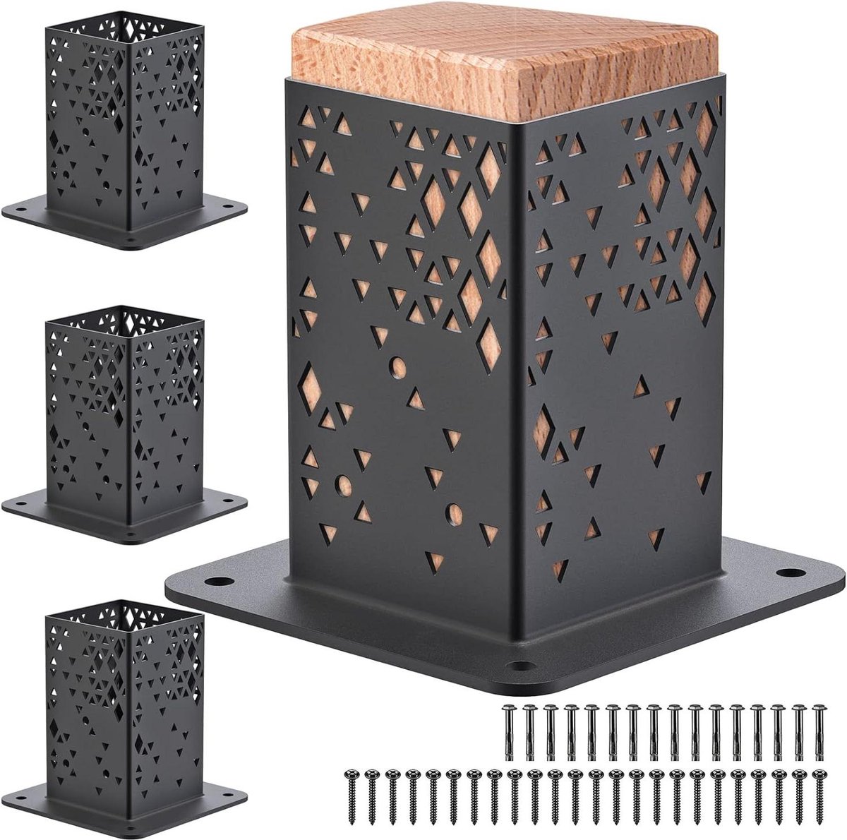 Allecto plus - Paalbasis set van 4 stuks voor paviljoen, veranda en meer