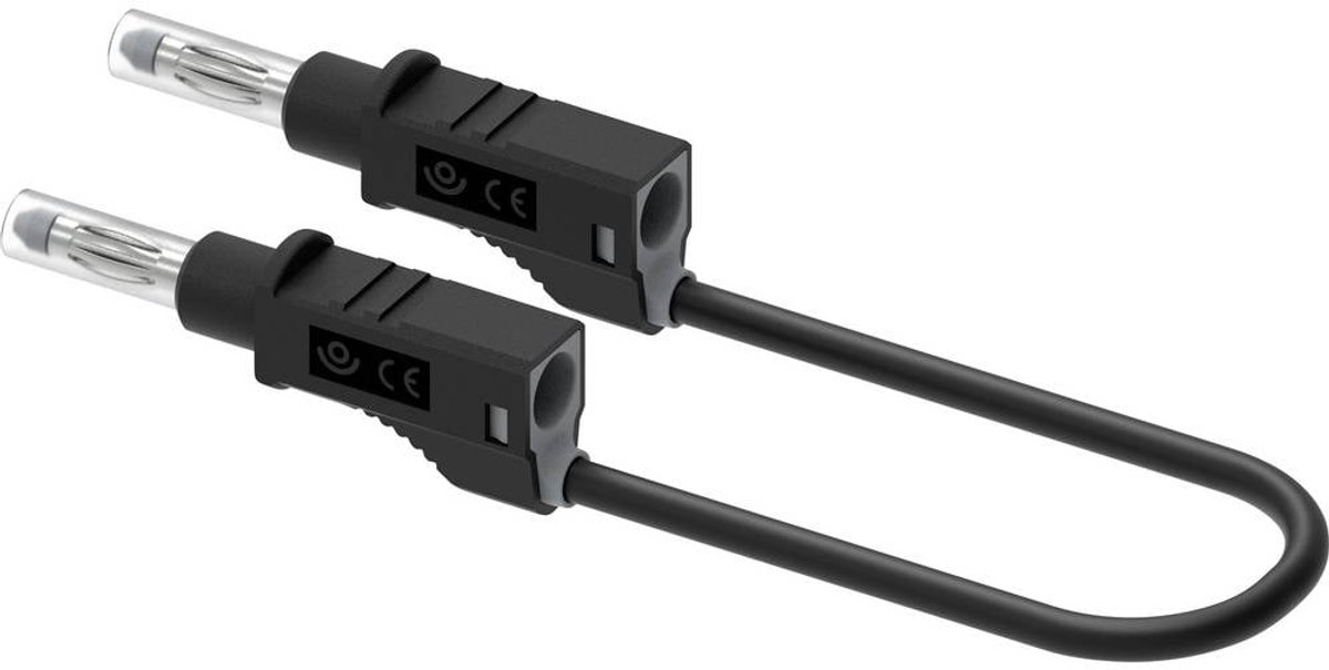 Electro PJP 2210/600V-CD1-25N Meetsnoer Steekaansluiting 4 mm 25 cm Zwart 1 stuk(s)