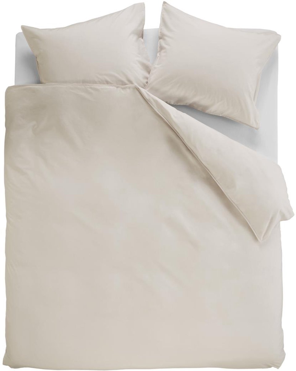 Ambiante Cotton Uni dekbedovertrek - Effen - Lits-Jumeaux XL - 260x200/220 - Zand
