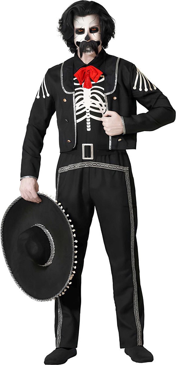 ATOSA - Verkleedpakket Dia de los Muertos voor mannen - XS / S (34 tot 36)