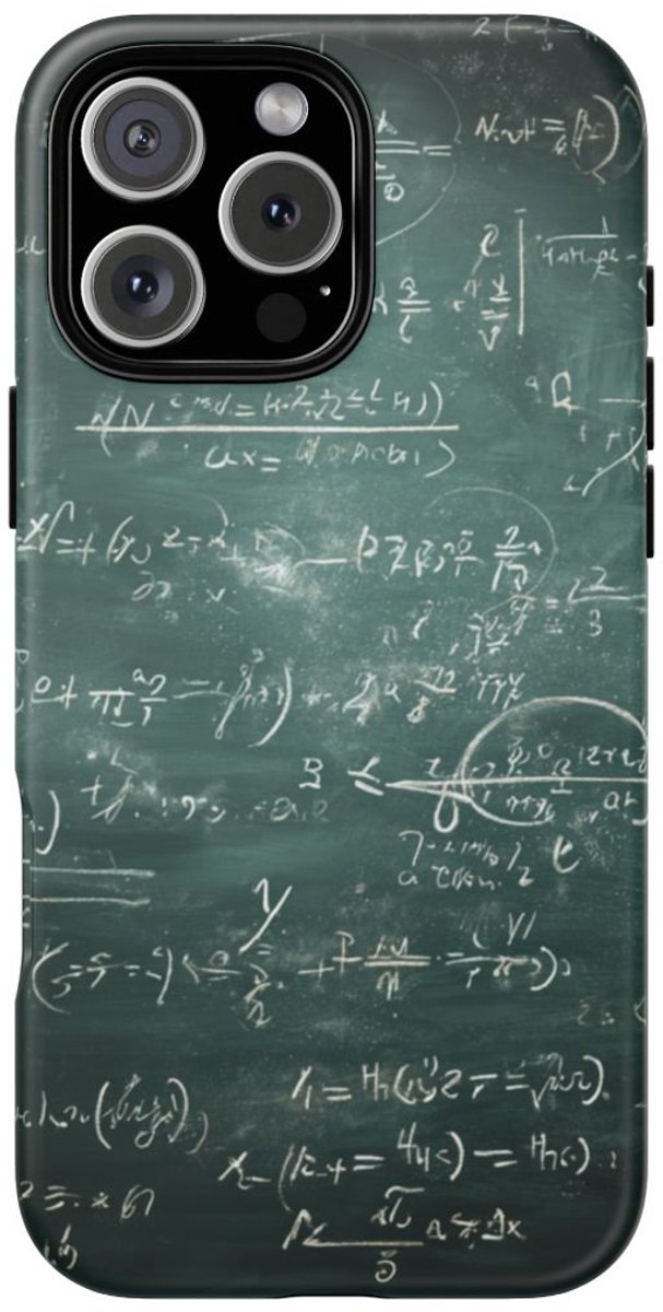 Wiskundige Formules op Schoolbord – Telefoonhoesje Geschikt voor iPhone 16 Pro Max