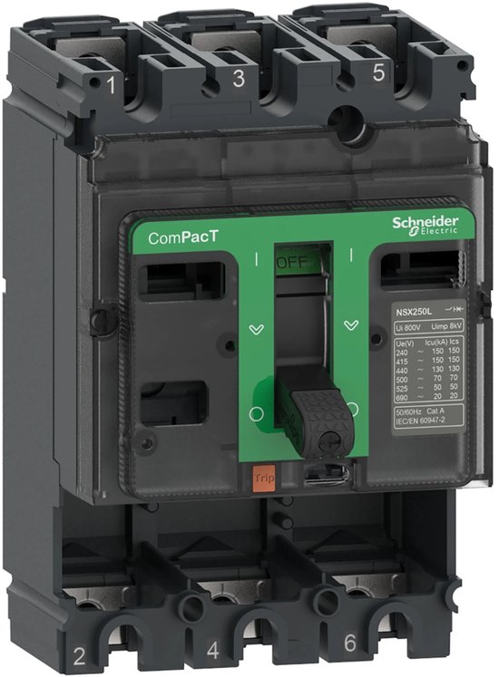 Schneider Electric ComPacT - Disjoncteur à montage sur châssis - NSX160F - 36 kA - CA - 3P - 1