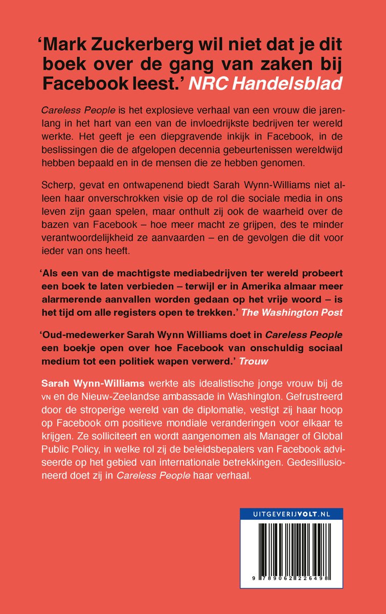 Careless People - back cover